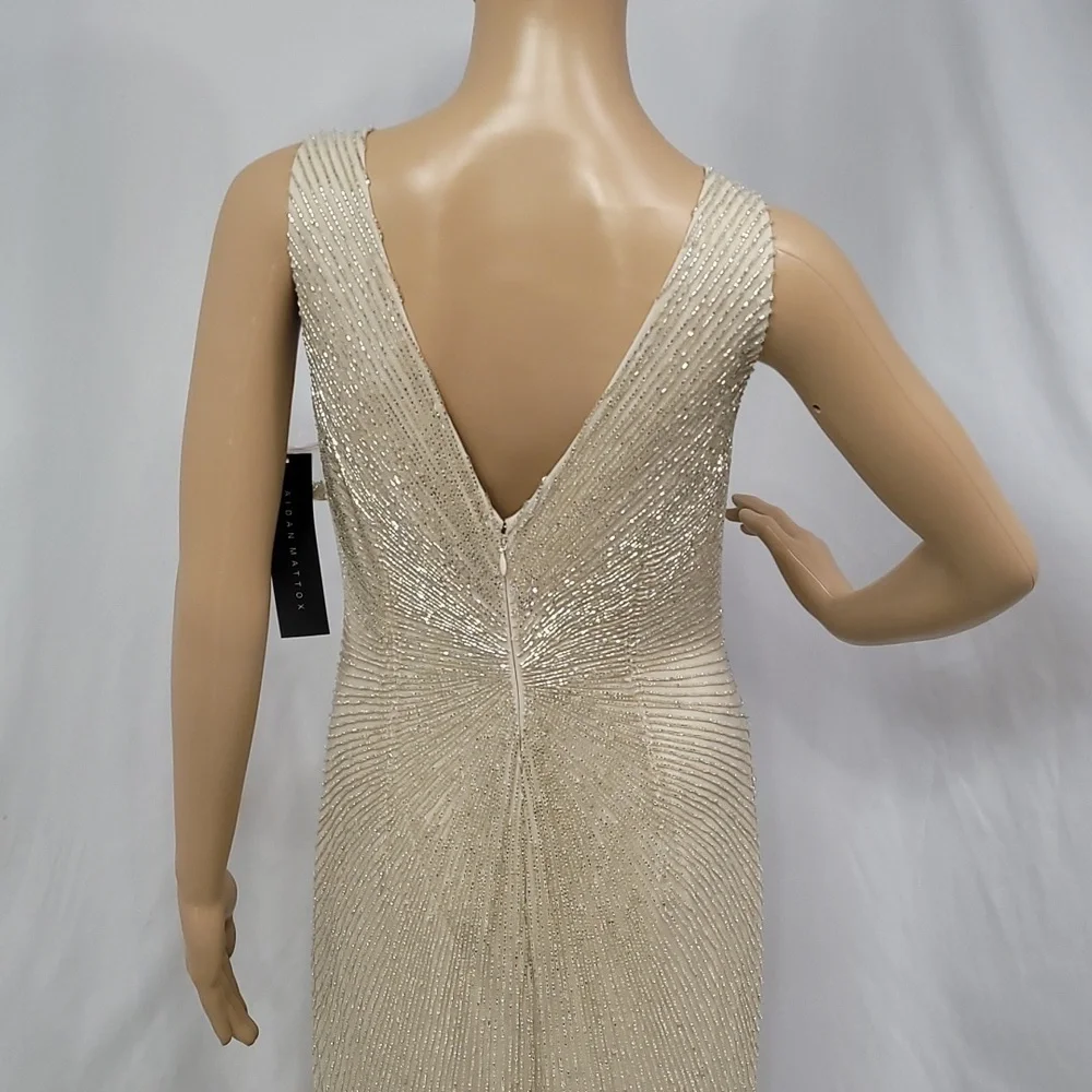 Aidan Mattox Women's Plunging V Neck Gown - Picture 15 of 15